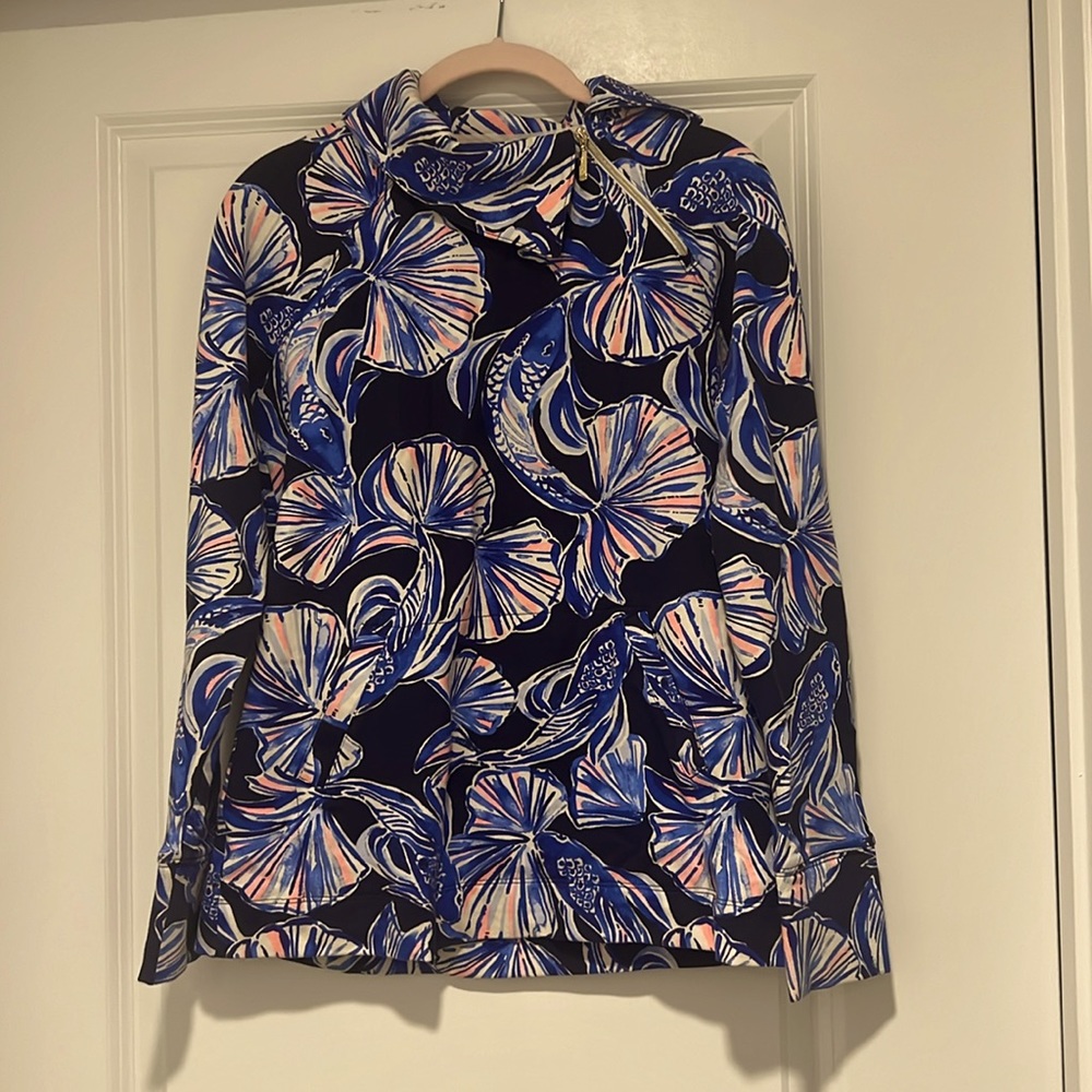 Lilly Pulitzer Women's UPF 50+ Booker Popover In Reel Life Navy